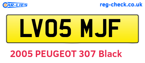 LV05MJF are the vehicle registration plates.