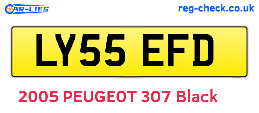 LY55EFD are the vehicle registration plates.