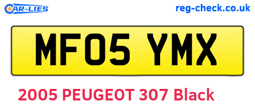 MF05YMX are the vehicle registration plates.