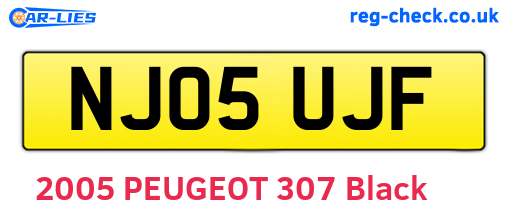 NJ05UJF are the vehicle registration plates.