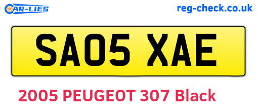SA05XAE are the vehicle registration plates.
