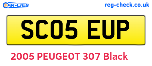 SC05EUP are the vehicle registration plates.