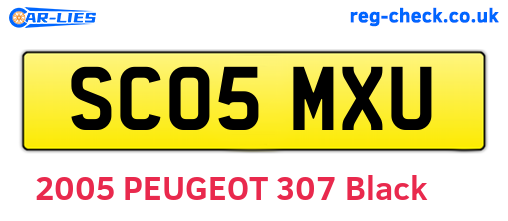 SC05MXU are the vehicle registration plates.