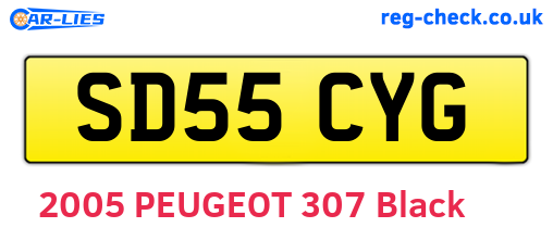 SD55CYG are the vehicle registration plates.