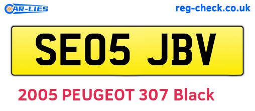SE05JBV are the vehicle registration plates.
