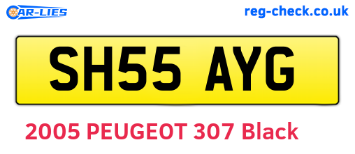 SH55AYG are the vehicle registration plates.