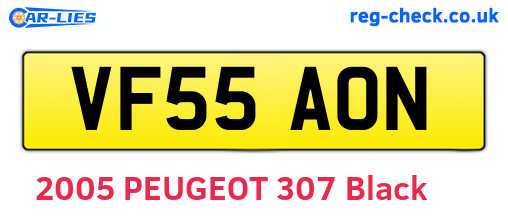 VF55AON are the vehicle registration plates.