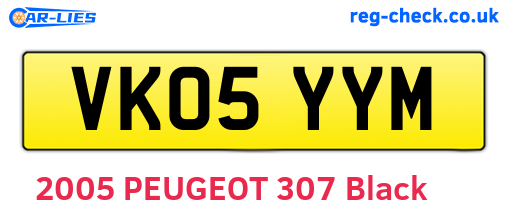 VK05YYM are the vehicle registration plates.