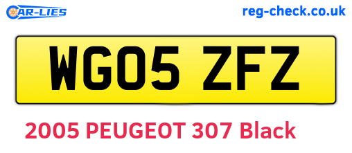 WG05ZFZ are the vehicle registration plates.