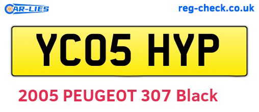 YC05HYP are the vehicle registration plates.