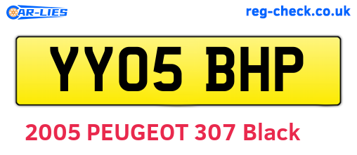 YY05BHP are the vehicle registration plates.