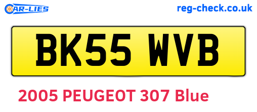 BK55WVB are the vehicle registration plates.