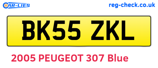BK55ZKL are the vehicle registration plates.