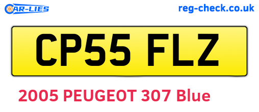 CP55FLZ are the vehicle registration plates.