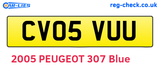CV05VUU are the vehicle registration plates.