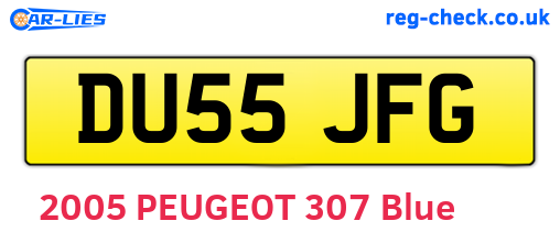 DU55JFG are the vehicle registration plates.