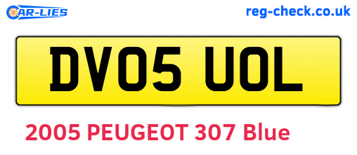 DV05UOL are the vehicle registration plates.