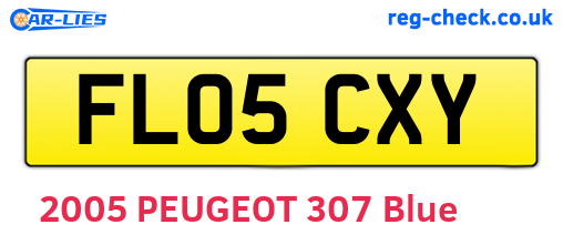 FL05CXY are the vehicle registration plates.