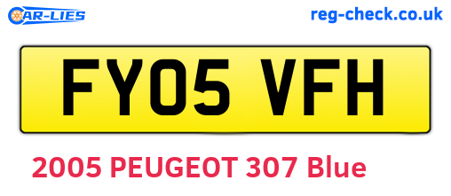 FY05VFH are the vehicle registration plates.