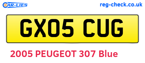 GX05CUG are the vehicle registration plates.