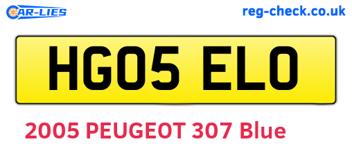 HG05ELO are the vehicle registration plates.