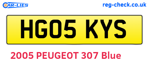 HG05KYS are the vehicle registration plates.