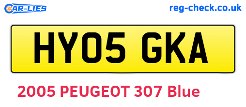 HY05GKA are the vehicle registration plates.