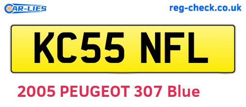KC55NFL are the vehicle registration plates.