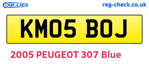 KM05BOJ are the vehicle registration plates.