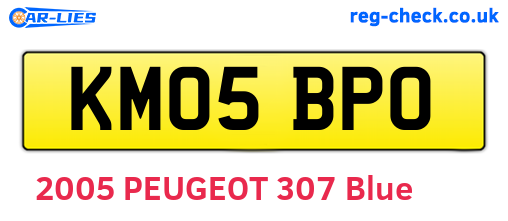 KM05BPO are the vehicle registration plates.