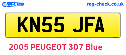 KN55JFA are the vehicle registration plates.
