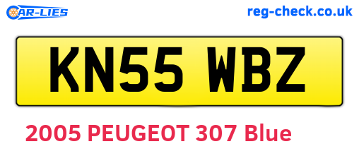 KN55WBZ are the vehicle registration plates.