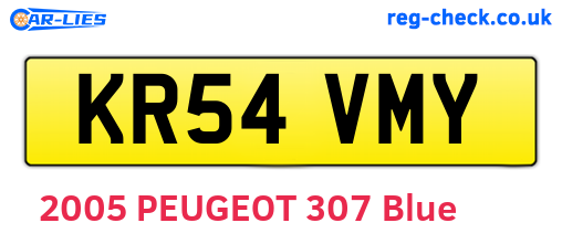 KR54VMY are the vehicle registration plates.
