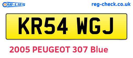 KR54WGJ are the vehicle registration plates.