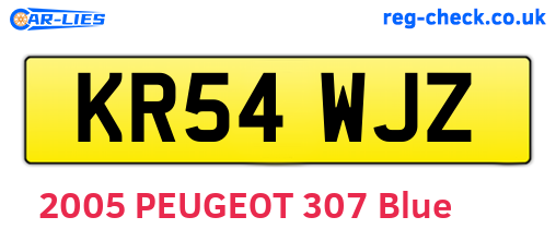 KR54WJZ are the vehicle registration plates.