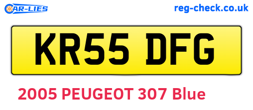 KR55DFG are the vehicle registration plates.