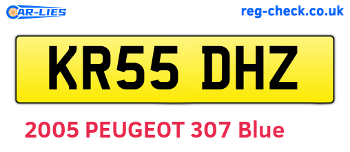 KR55DHZ are the vehicle registration plates.