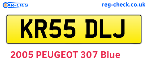 KR55DLJ are the vehicle registration plates.