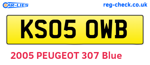 KS05OWB are the vehicle registration plates.