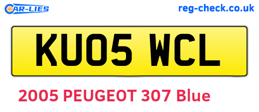 KU05WCL are the vehicle registration plates.