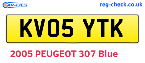 KV05YTK are the vehicle registration plates.