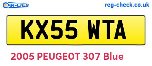 KX55WTA are the vehicle registration plates.