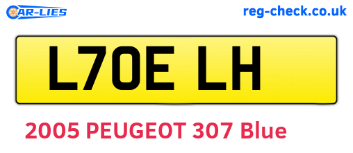 L70ELH are the vehicle registration plates.