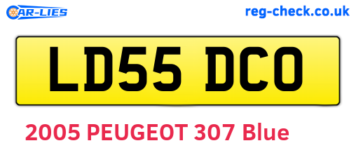 LD55DCO are the vehicle registration plates.