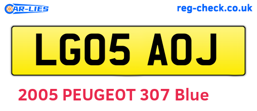 LG05AOJ are the vehicle registration plates.