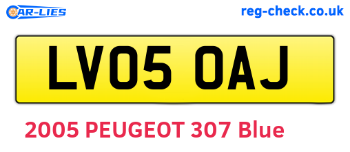 LV05OAJ are the vehicle registration plates.