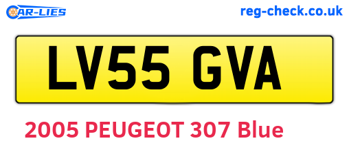 LV55GVA are the vehicle registration plates.