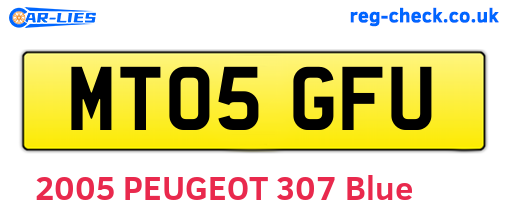 MT05GFU are the vehicle registration plates.