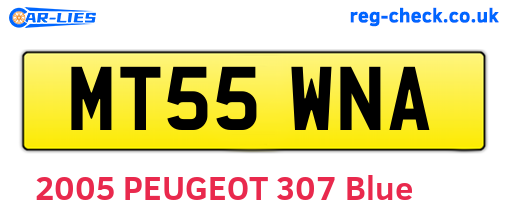 MT55WNA are the vehicle registration plates.