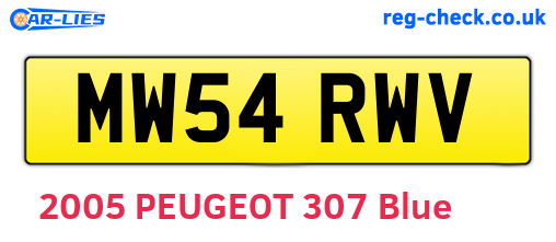 MW54RWV are the vehicle registration plates.